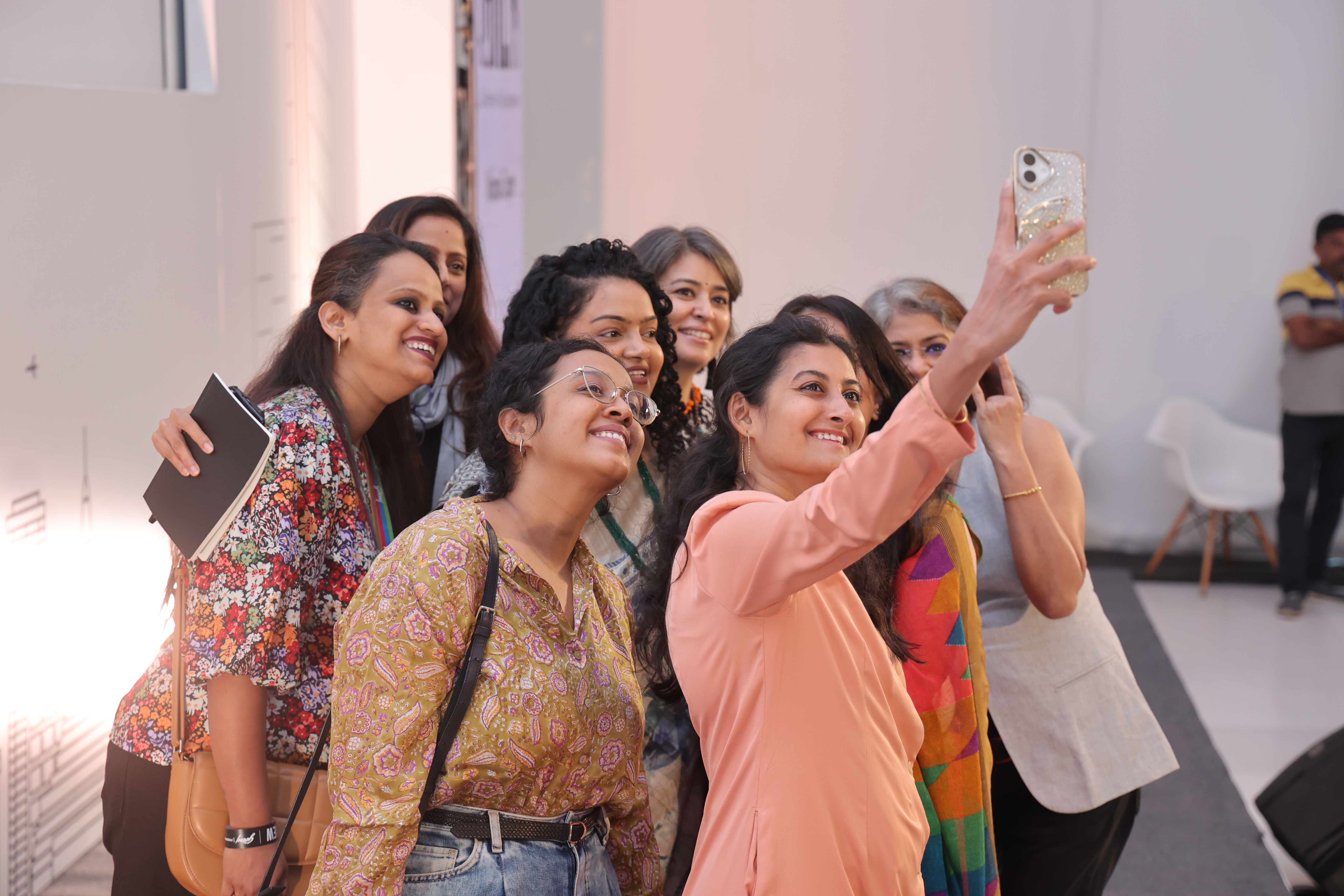 Event attendees taking a selfie