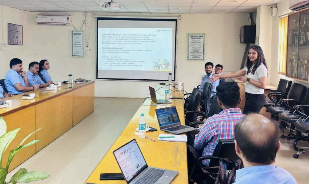 Sandhya Ramesh, General Manager, DEI conducting a Respect @ Work workshop with the sales team in India.